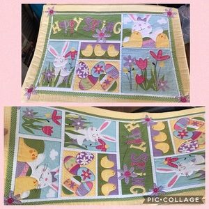 Easter bunny set placemat and table runner